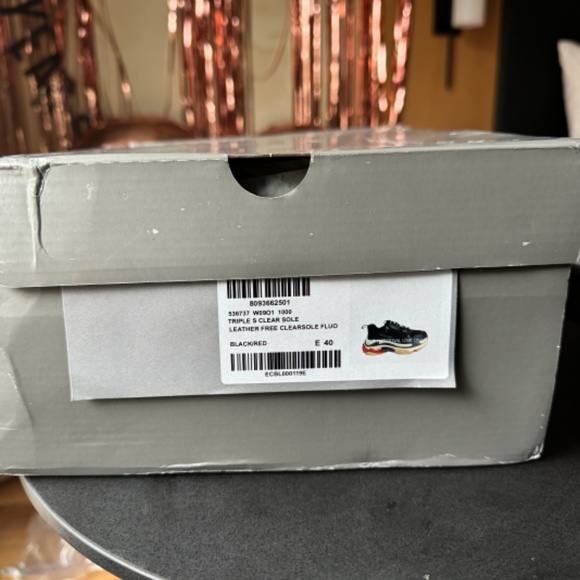 NEW TRIPLE S SNEAKERS BLACK RED 40 - Picture 9 of 11